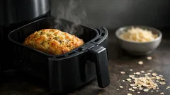 Easy air fryer bread without yeast (cheese and herb quick loaf)