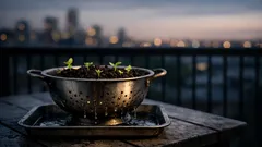 Turn an old colander into a planter for better drainage and happier roots