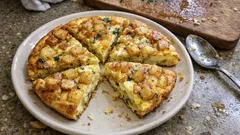 Rustic Italian Potato Frittata (Frittata di Patate) With Crispy Edges