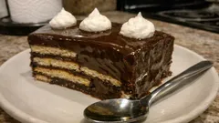 No-Bake Chocolate Pudding Cake With Coffee-Dipped Cookies (Chill and Slice)