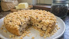 Egg-Free Italian Coffee Crumb Tart (Sbriciolata) with Chocolate Chips