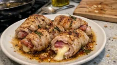 Skillet Pork Involtini with Ham and Melty Cheese (Weeknight-Friendly)