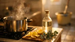 Lemon, eucalyptus, and vinegar simmer pot: what it cleans and what it doesn’t
