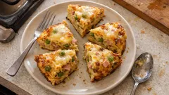 Air Fryer Spaghetti Frittata: a crisp, cheesy way to use leftover pasta