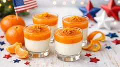 No-bake mandarin cream cups with two silky layers