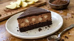 Chocolate Pear Mousse Cake with a Light Sponge—Make-Ahead and Easy to Slice