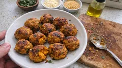 Crispy Air Fryer Pumpkin Meatballs with Parmesan and Sage