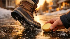 Does rubbing a potato on your shoes really prevent slips on ice
