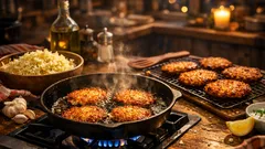 Crispy garlic potato pancakes that never turn greasy