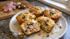 Savory Boscaiola Muffins with Mushrooms, Ham, and Parmesan (Perfect for a Party Tray)
